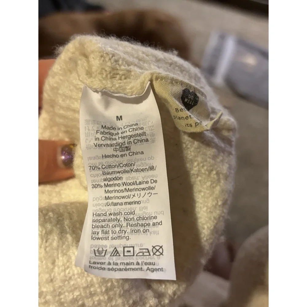 Madewell‎ Oatmeal cropped knit sweater 🤍 cozy minimalist long sleeve - Picture 9 of 9